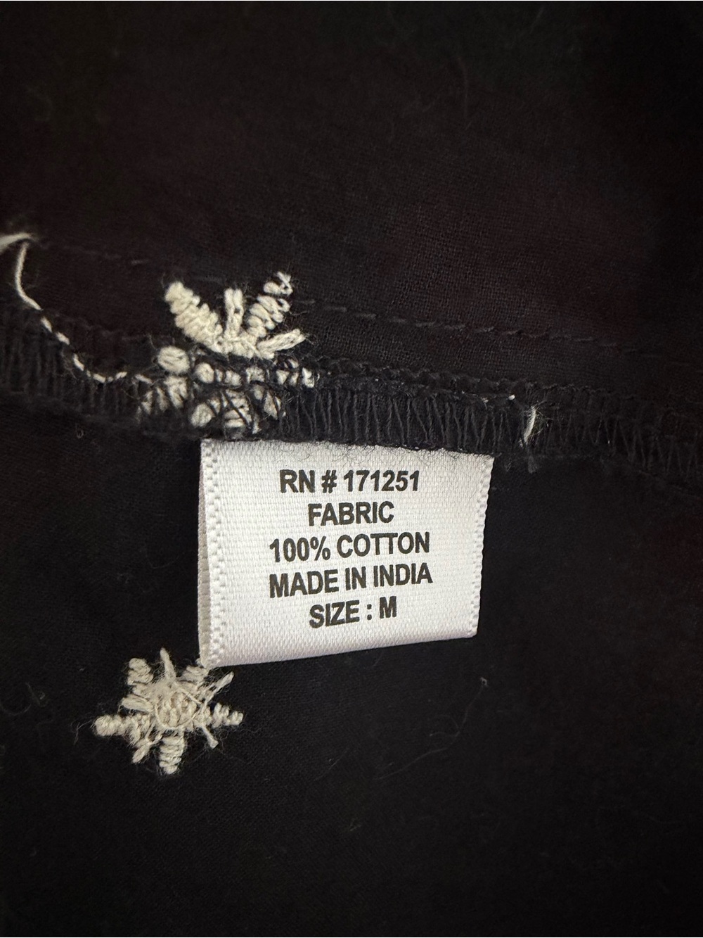 Jennifer & Grace Black Embroidered Boho Peasant Blouse Tassel Top Size M - Picture 6 of 10